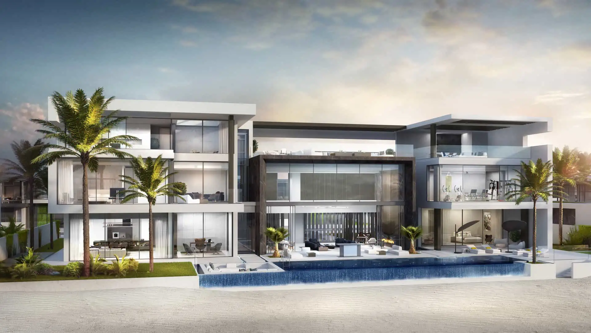 A stunning beachfront villa in Dubai, offering breathtaking views and luxurious accommodations.